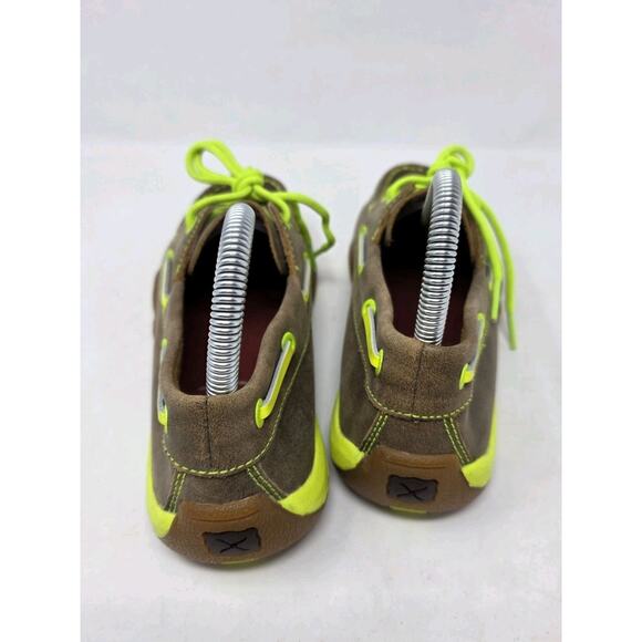 Twisted X Women's 7.5 Bomber Driving Mocs Boat Shoes Leather WDM0010 Neon Yellow - Picture 5 of 10